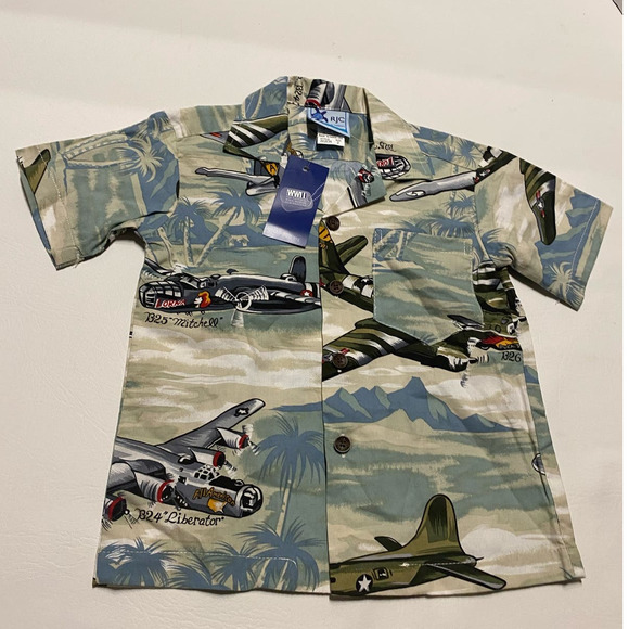 New RJC Hawaiian Shirt Kids The National World War II Size 2 - Picture 1 of 5